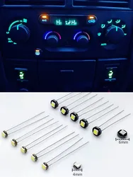 10 pcs T1 T3 T4 T4.7 T5 car dashboard light instrument automobile door Gauge reading lamp bulb 12V led smd Knob button light
