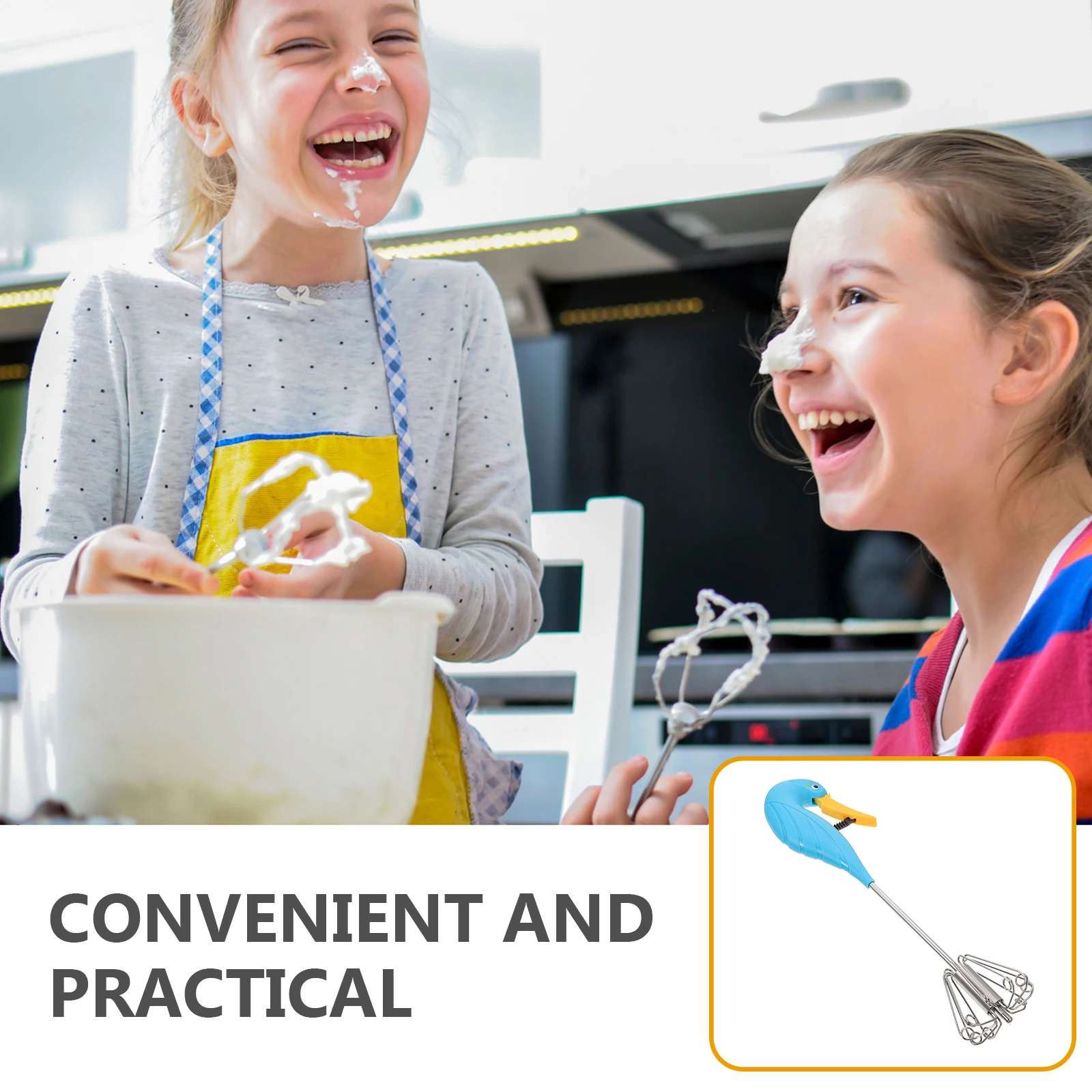 

Egg Whisk Stainless Steel Semi Automatic Mixer Kitchen Gadgets Baking Tools Efficient Beater Sturdy Stirrer Cream Mixer
