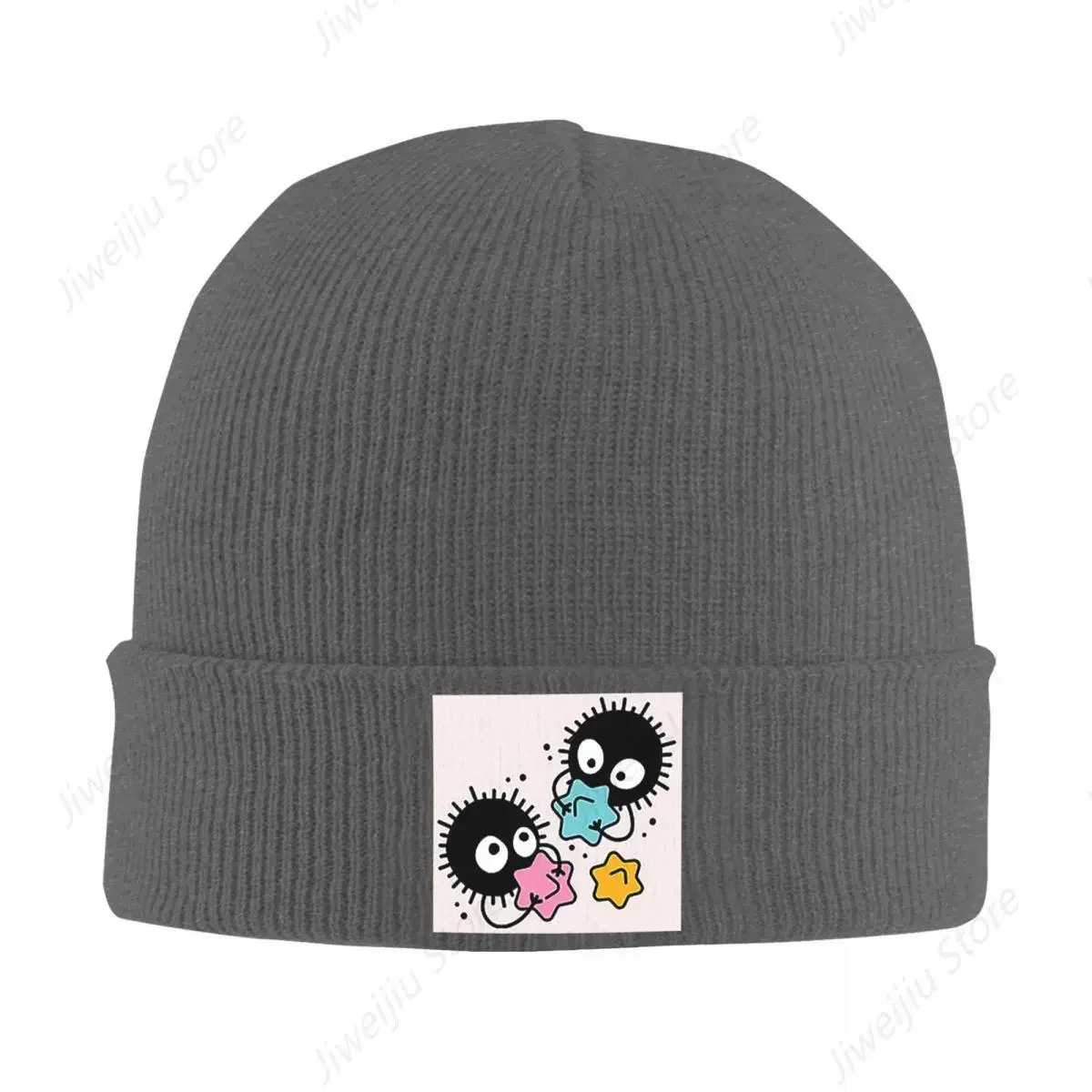 Soot Studio Ghibli Warm Knitted Cap Fashion Bonnet Hat Autumn Winter Outdoor Beanies Hats for Unisex Adult