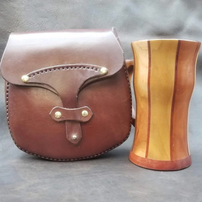 Vintage Medieval Pouch Bag Outdoors Belt Leather Saddle Wallet Steampunk New Pirate Costume Antique Gear Cosplay Accessory