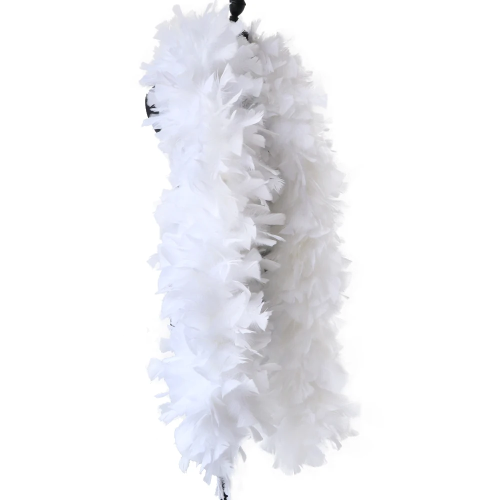 Imagem -04 - Turquia Pena Boa Fofo Turquia Plumas para Xale Cachecol Palco Carnaval Acessórios Decoração Artesanato Metros 200g Branco Natural