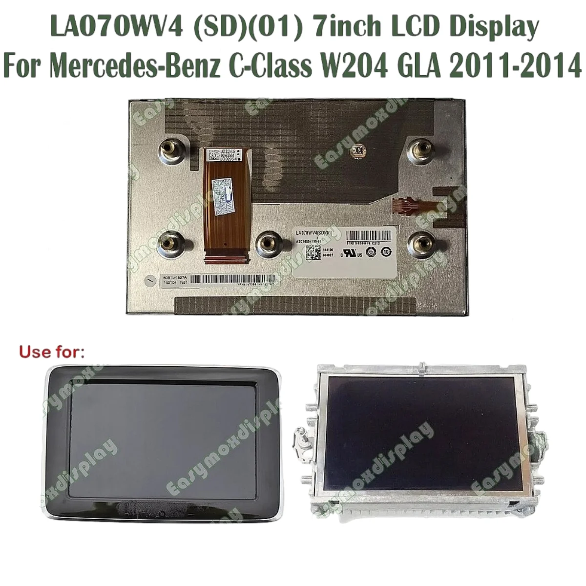 7 Inch LCD Display For Mercedes-Benz C-Class W204 GLA 2011-2014 Car GPS Navigation Screen Replacement