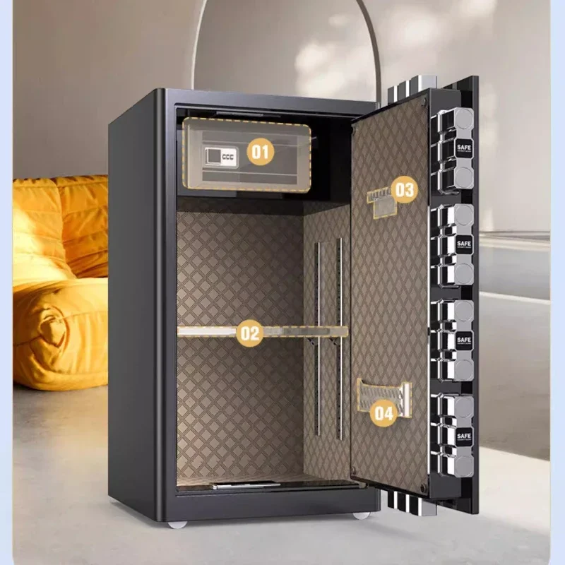 #Luxury Household Fingerprint PasswordWIFI Intelligent Control Large-sized Anti-theft All-steel 80-100cm Safe Deposit Box Modern
