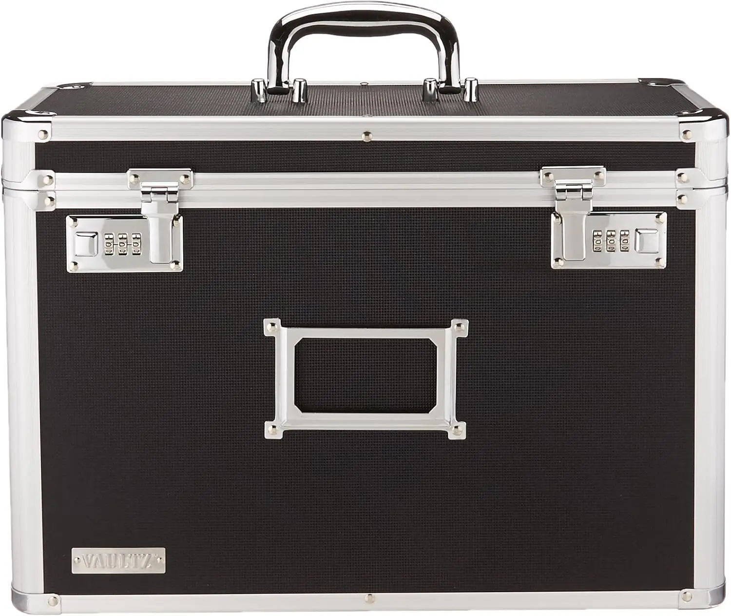 Legal Size Locking File Storage Box with Dual Combination Locks, Portable Organizer for Office Documents - Black