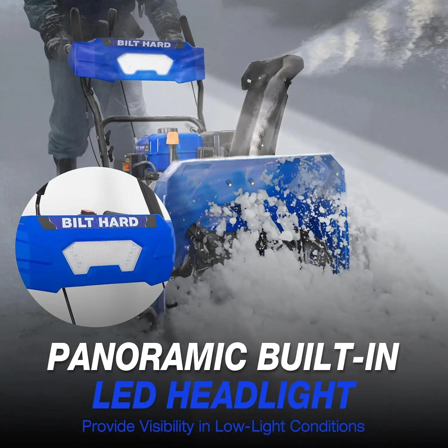 Gas Snow Blower 2 Stage, 24 Inch 212cc Self-Propelled Snowblowers Gas Powered with Electric Start and LED Headlight