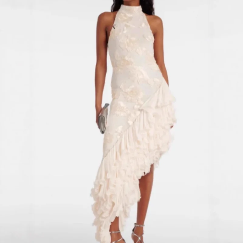 

Sexy Slimming Chiffon Floral Dr Embroidered Lace Independent Station Summer Svel Gown for Middle-Aged Women Country ...