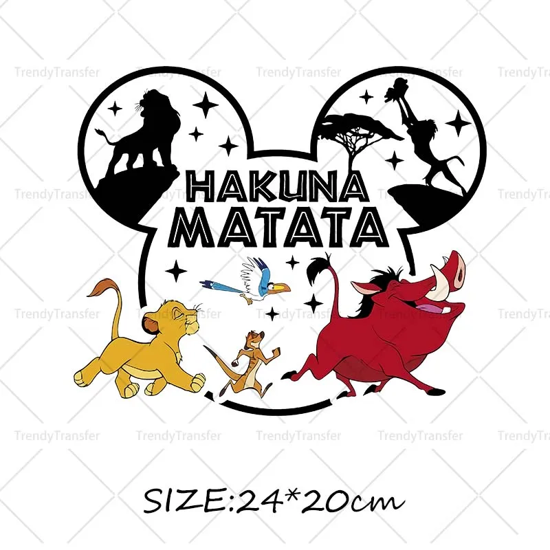 Lion King Simba Cartoon Anime Iron on transfers Thermal Print for Tshirts Clothes Hoodies Waterproof Ironing stickers