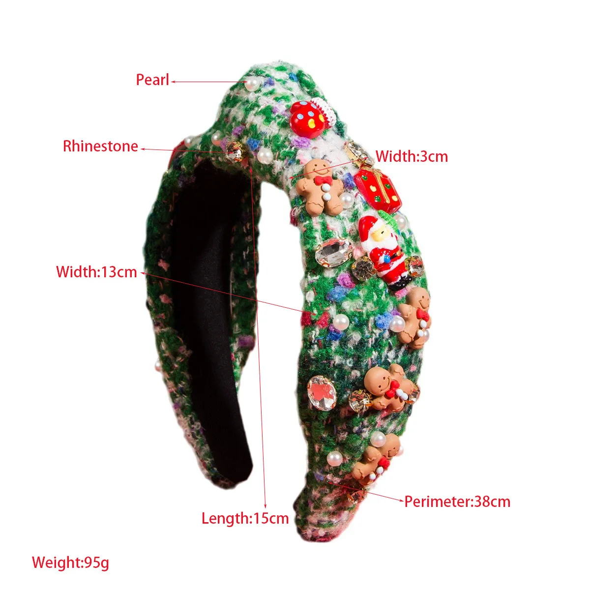 Best Seller in Europe and America Christmas Gingerbread Man Headband Trend Santa Claus Knotted Hair Accessories