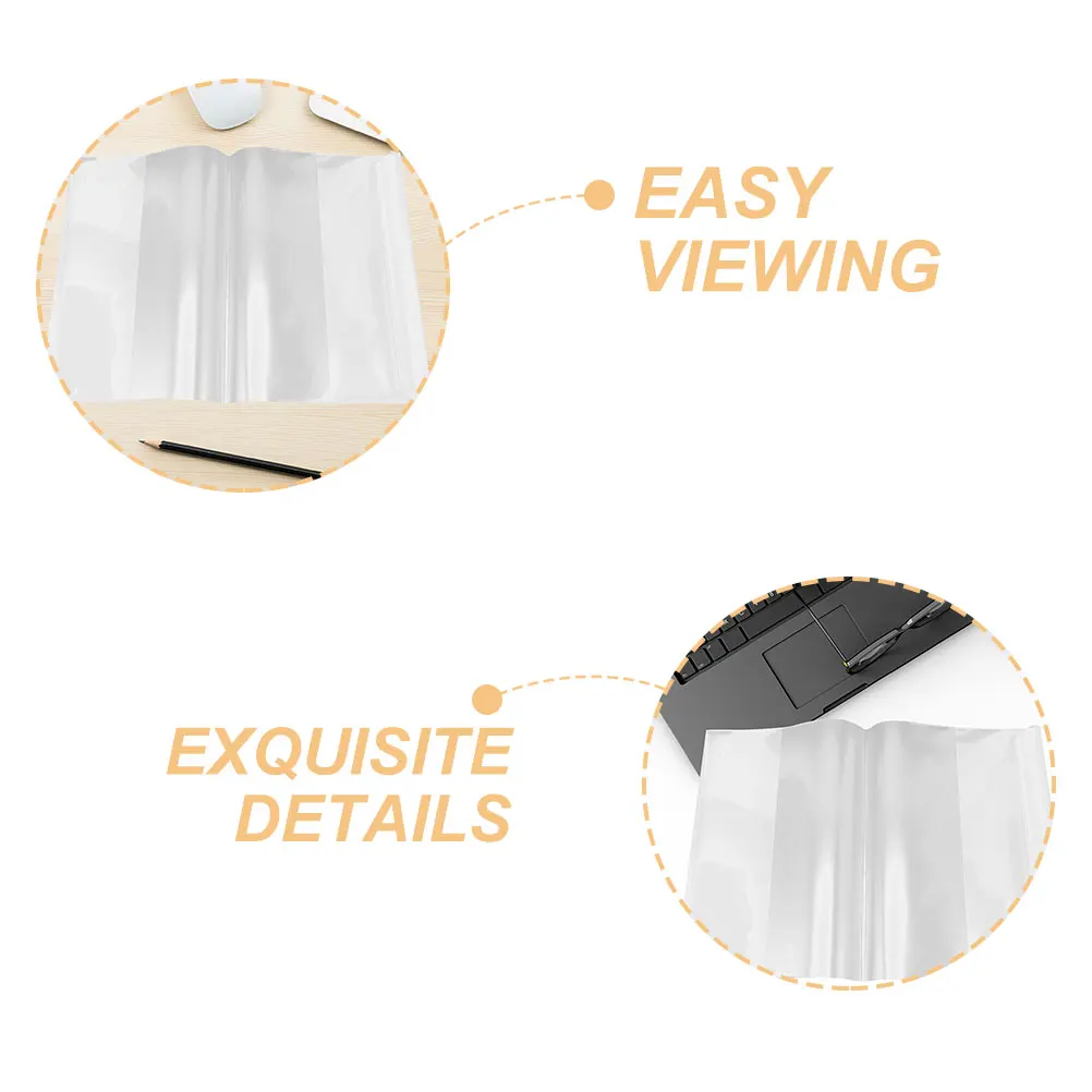 20Pcs Transparent Plastic Book Covers Clear Sleeve Protective Cover for Textbooks Notebooks Reusable Book Protector for Students