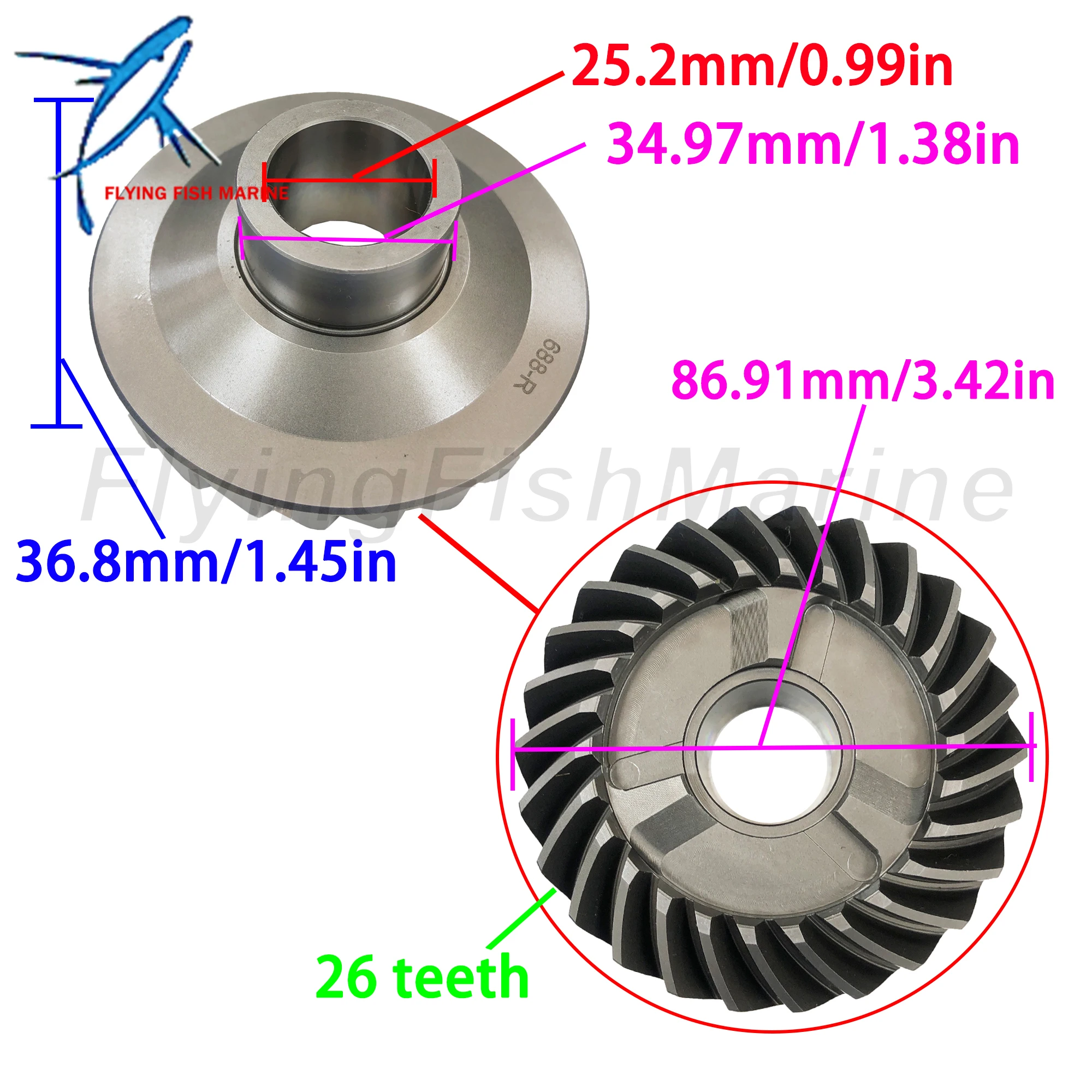 Motor de popa 688-45551-00 Pinhão e 688-45560-00 01 Forward & 688-45571-00 01 Conjunto de engrenagem reversa para Yamaha Parsun 75HP 85HP 90HP