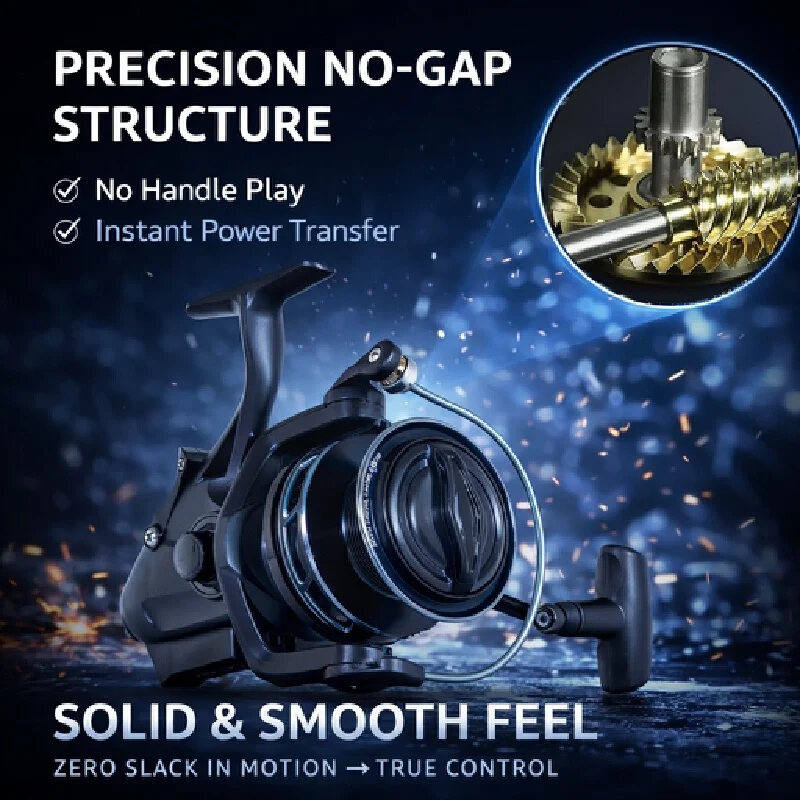 MBLN Spinning Fishing Reel 6+1 Bearings Dual Brake Aluminum Spool Built In Alarm Carp Angling Sea Fishing For Adult Anglers