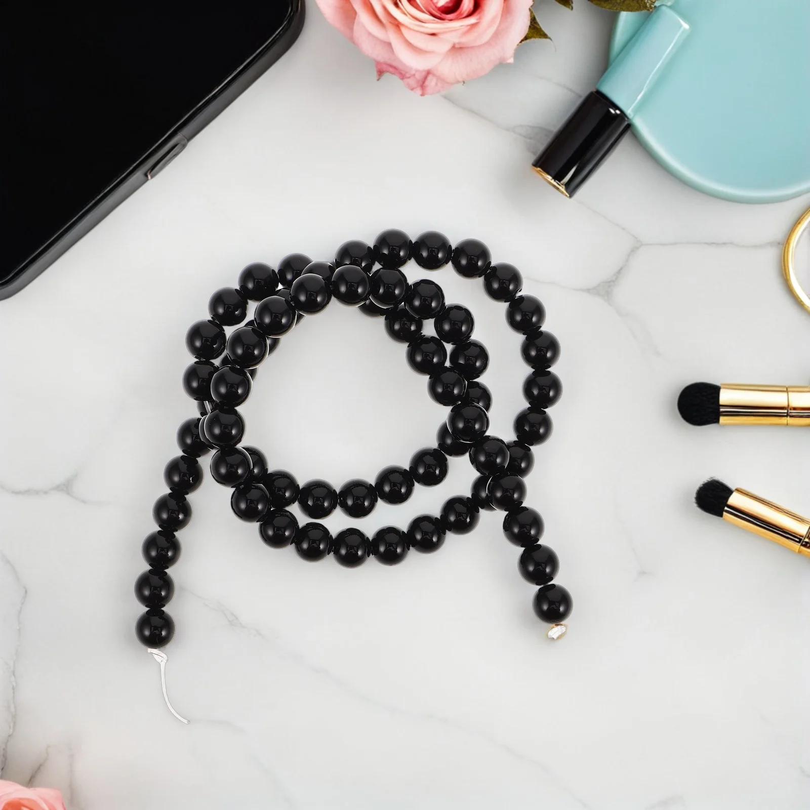 

Obsidian Beads Earrings Jewelry Kit Crystal Friendship DIY Round Supplies