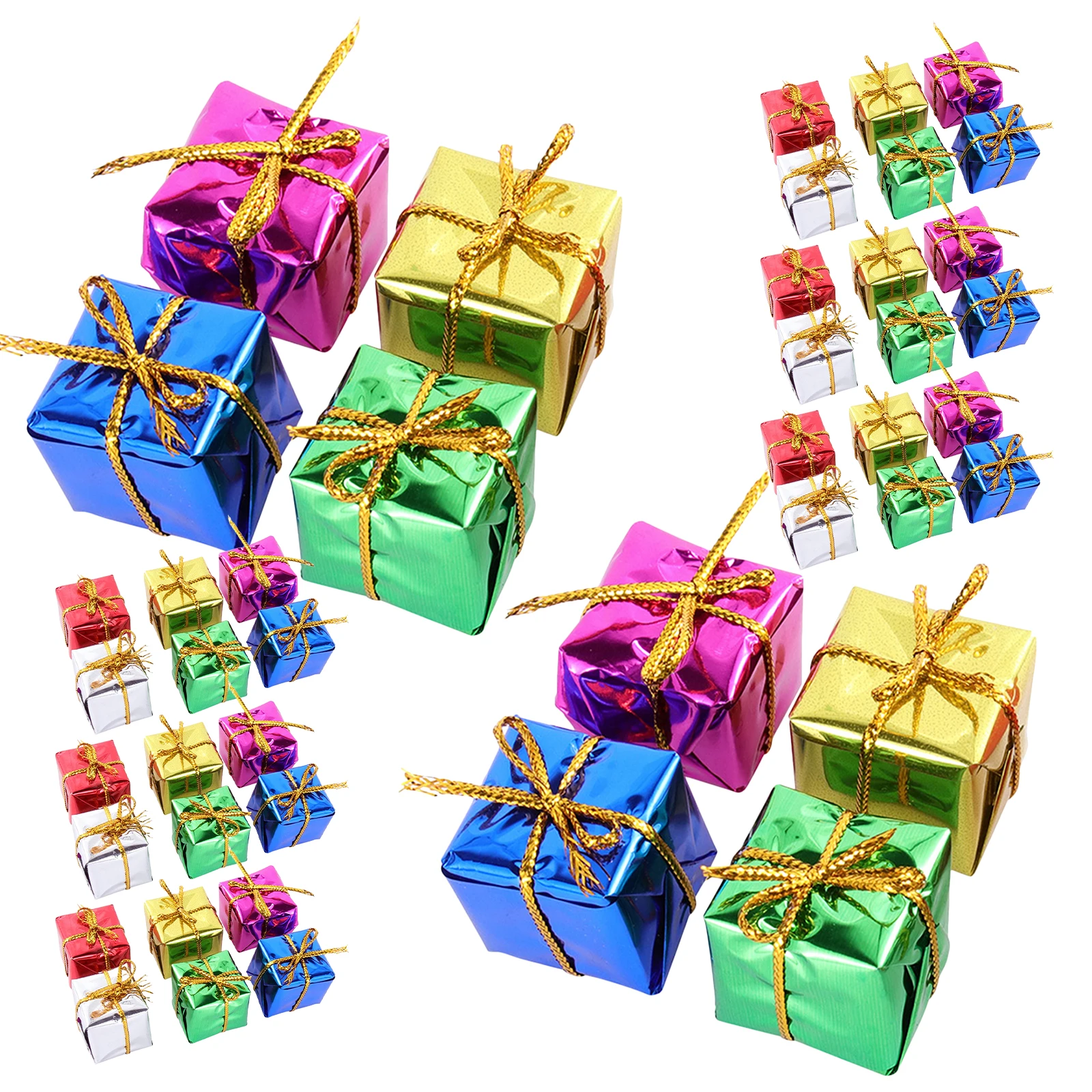 

96 Pcs Christmas Decorations Mini Gift Boxes for Crafts Tree Ornaments Hanging Pendants