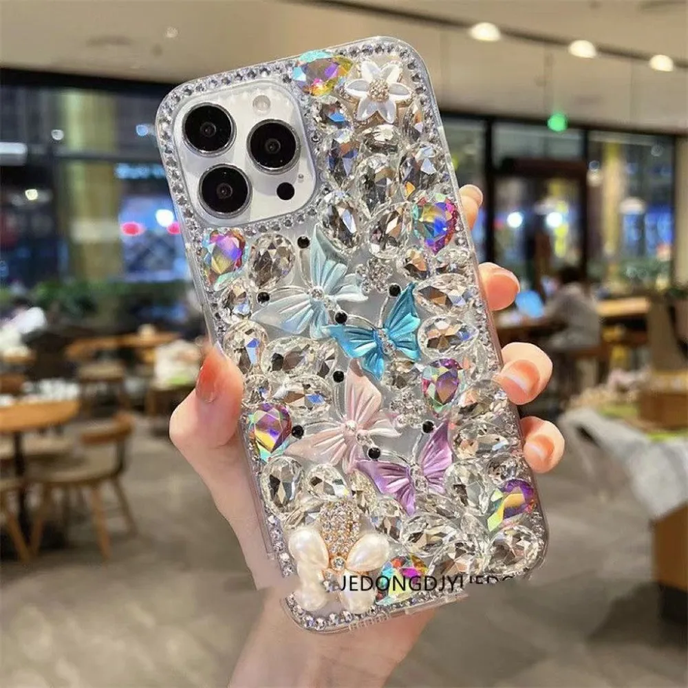 

Fashion Butterfly Diamond Custom Cover Coque for Huawei P70 Pro P60 Art P50 P40 P30 P20 Pro P20 Lite P30 P40 Lite P9 P10 Plus