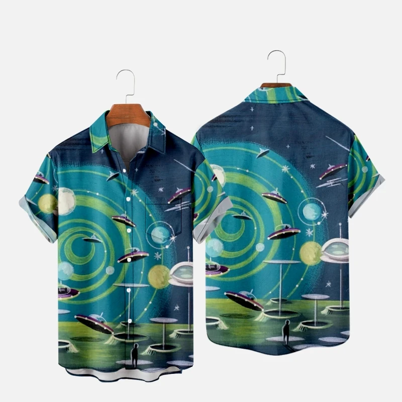 

Men's Hawaiian T-Shirt Pattern Stitching 3D Printed Y2K Hombre Fashion Shirt Casual Short Sleeve Beach Oversized Clothes 1