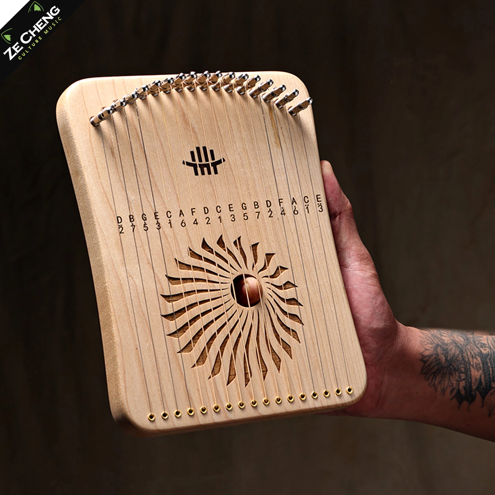 Musical Instrument Harp - Mini 17 Keys Kalimba, Wood Thumb