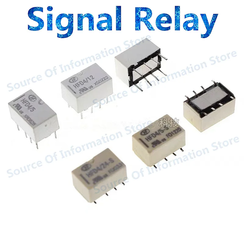 50pcs-hongfa-hfd4-3-45-5-12-24-s-subminiature-signal-relay-dpdt-3v-45v-5v-12v-24v-05a-8pin-pcb-relay-g6k-100-new
