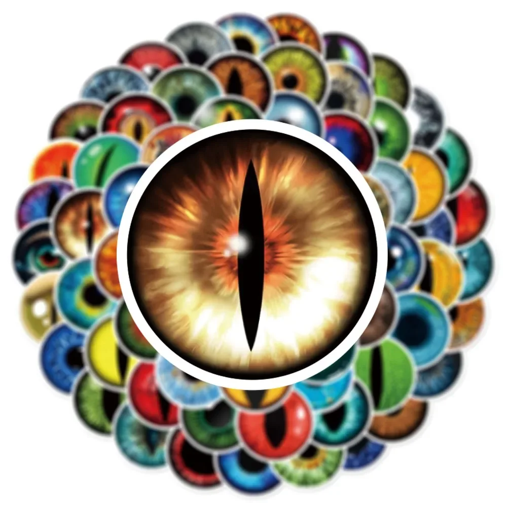 สติกเกอร์ติดท้ายรถมอเตอร์ไซด์รูปลูกตาสัตว์แต่ละตัวกันน้ำ80ชิ้นสติกเกอร์ติดท้ายรถมอเตอร์ไซค์สติ๊กเกอร์ติดหมวกกันน็อคกันรอย