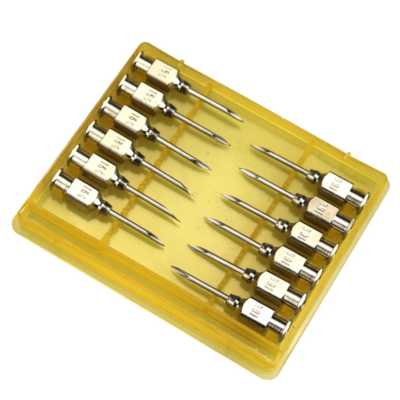 10 Pcs/Boxs Farm Animals Stainless Steel Dispensing Needle Syringe Fish Pigeon Small Veterinary Supplies