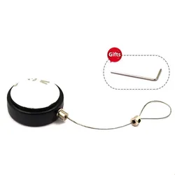 12Pcs Circular VR Display Anti-Theft Rope Pull Box, Steel Wire Rope Coiler, Digital Small Jewelry Automatic Take-Up Box