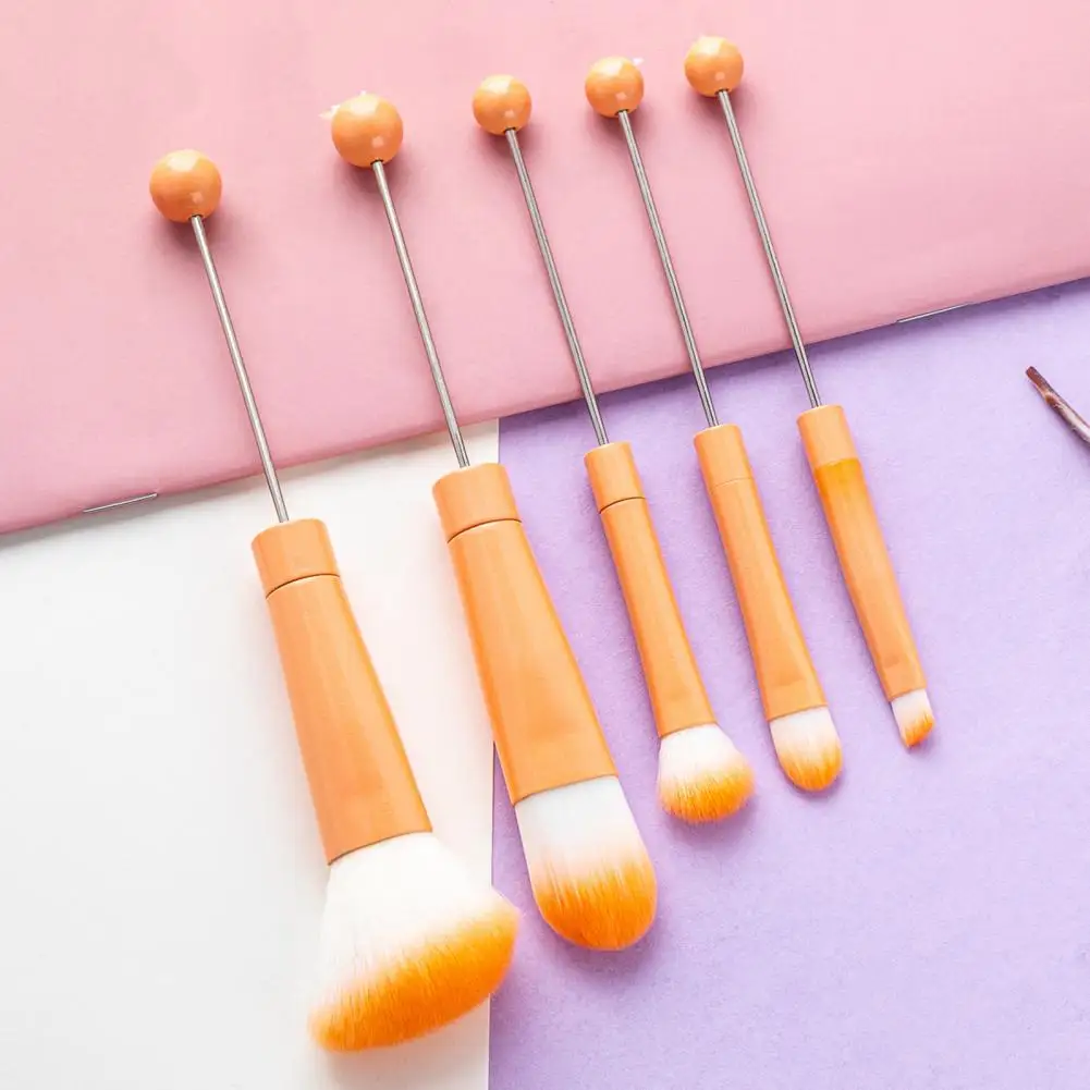 5 unids/set DIY pincel de maquillaje con cuentas 5 tamaños pinceles para polvos sueltos sombra de ojos corrector cejas colorete mezcla cepillo cosmético