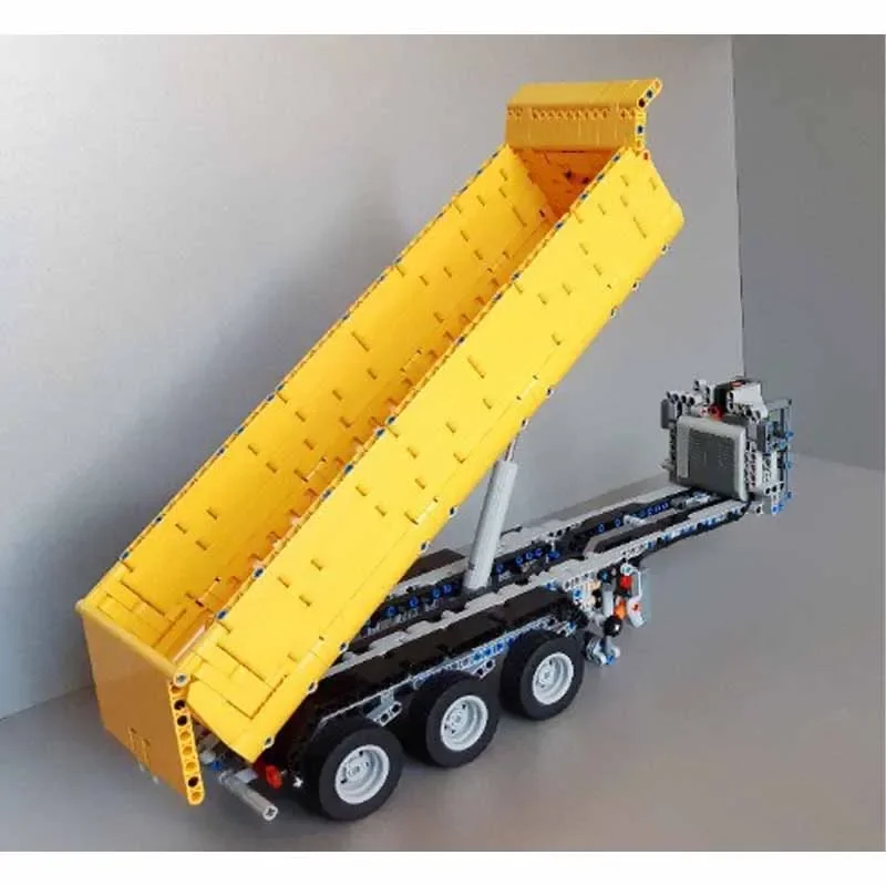 MOC-203809 1:21 Dump Semi Trailer Tractor Retractable Euro Low Loader 1145 Pieces Building Block Toy Model Birthday Gift for Kid