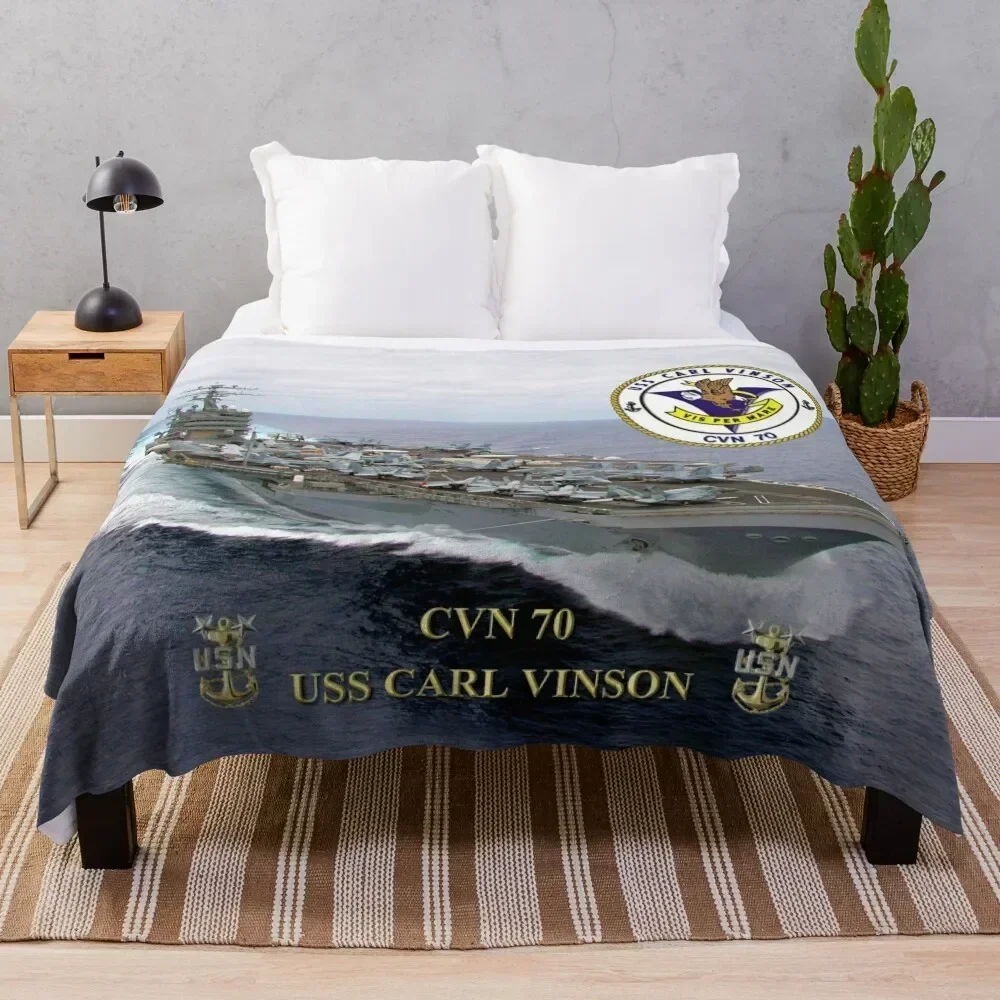 

CVN-70 USS Carl Vinson Throw Blanket Air Conditioner Soft Blanket for Office Home