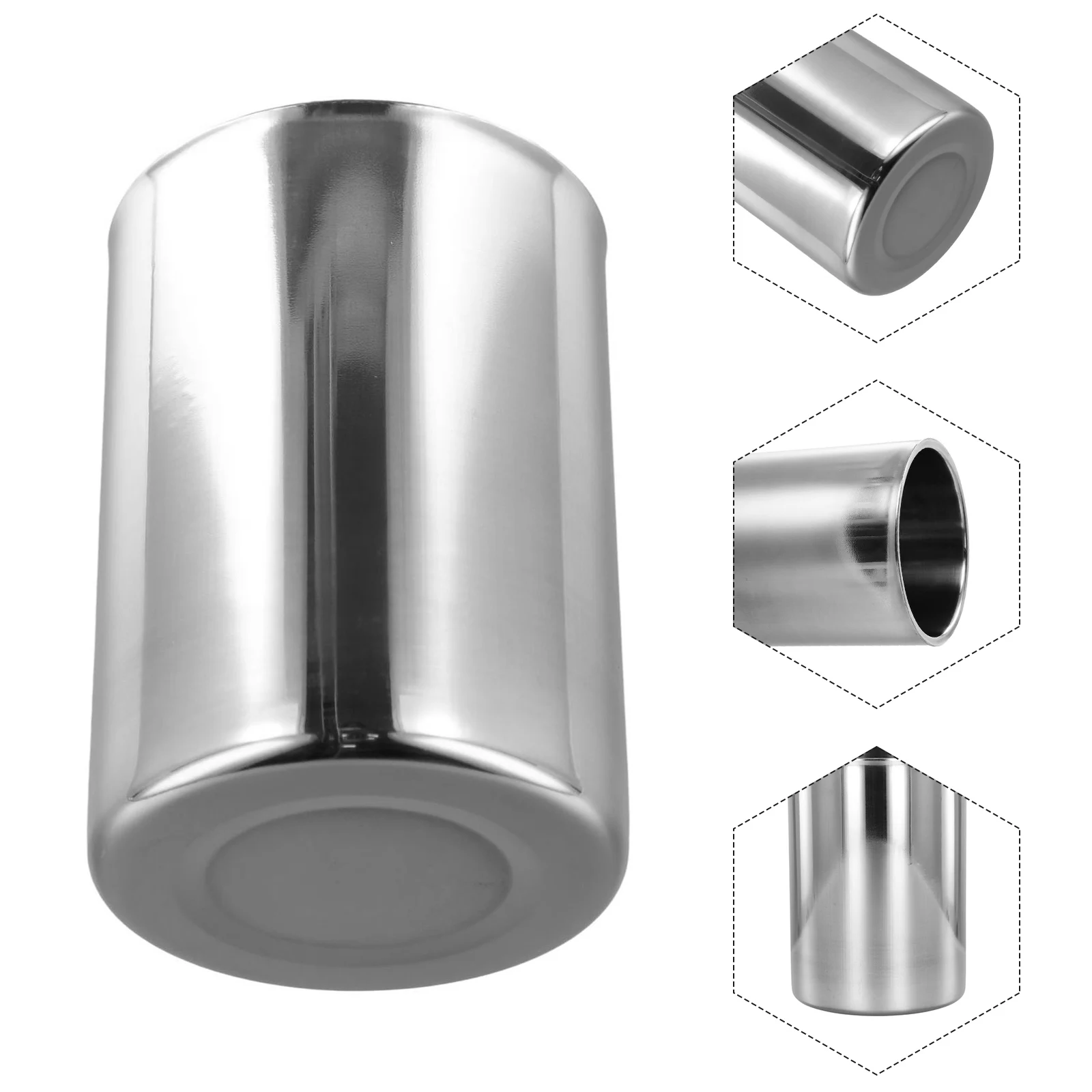 Double Wall Stainless Steel Cup for Coffee Tea Beer - Ergonomically Shaped for Natural Hand Position and Reduced Fatigue