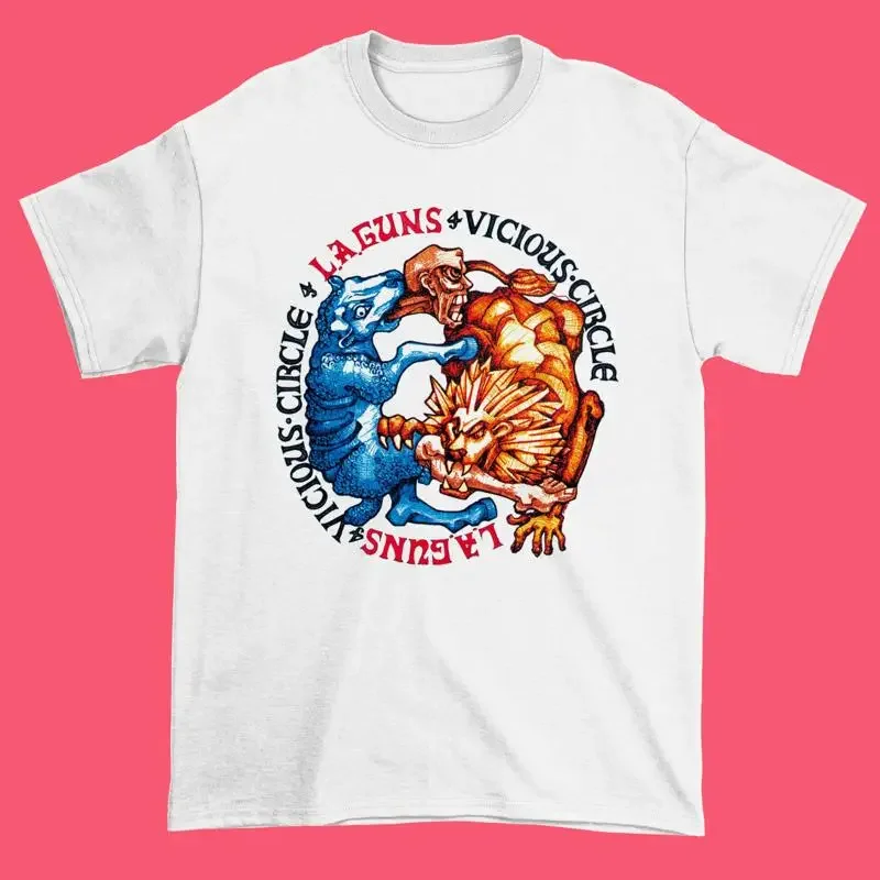 Vicious Circle Album LA Guns Band Cotton White S 234XL T Shirt