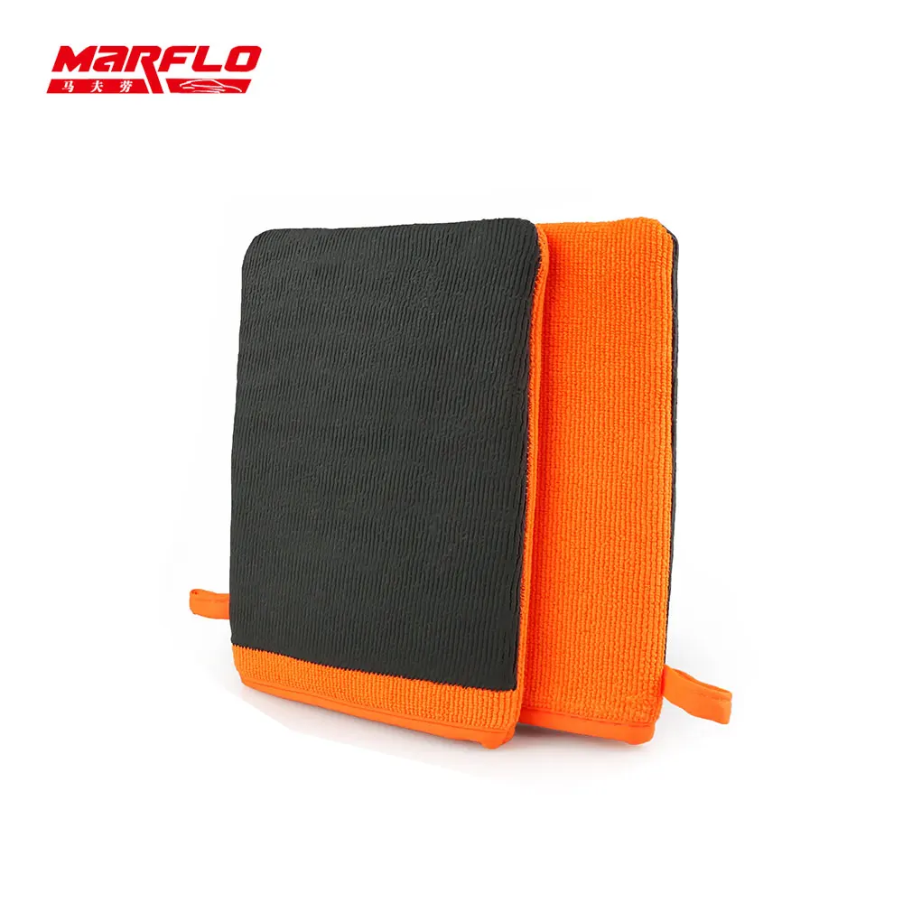 Marflo Car Care Maintenance Tools Magic Clay Glove Orange Mitt Microfiber Auto Detailing Cleaner Washer With Retail Packaging