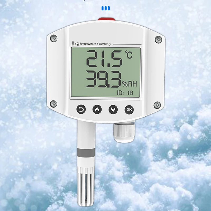 Temperature and humidity sensor industrial high-precision 485 wall-mounted LCD display high-precision thermometer transmitter