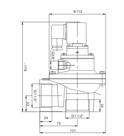 DMF-Z-40S Stainless steel 304,316 right-angle electromagnetic pulse valve for environmental protection dust collector DN40