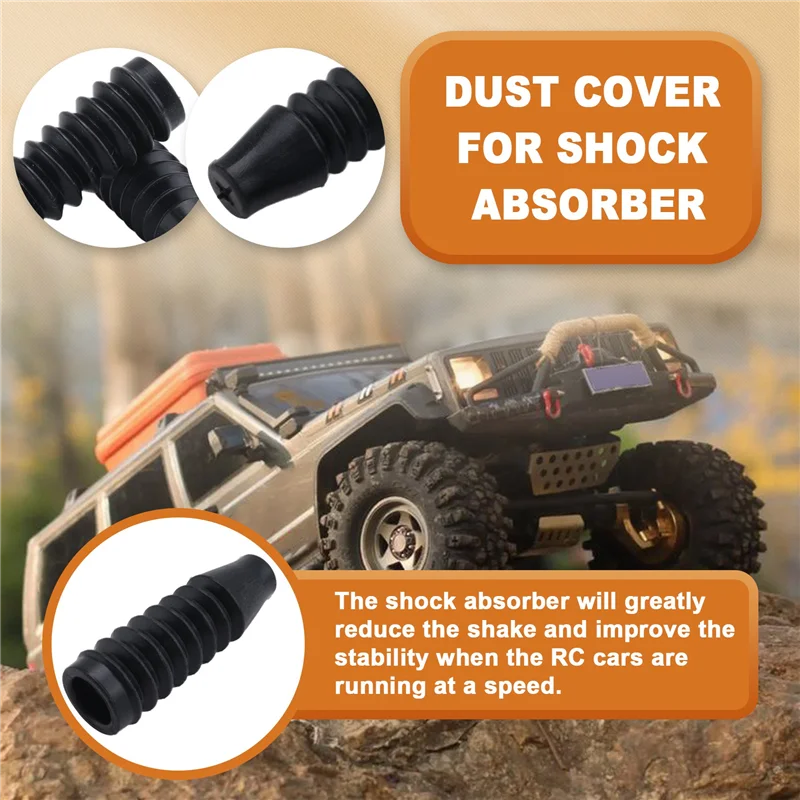 A45F-4szt. Osłony przeciwpyłowe amortyzatorów do samochodów RC, części zamienne do modeli RC 1:8 RC4WD HSP DHK, akcesoria do samochodów terenowych typu crawler, 46 mm