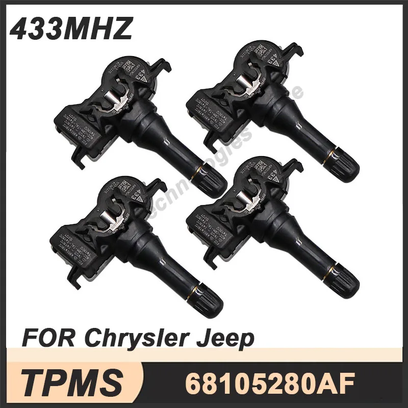 

4 датчика давления в шинах TPMS для Jeep Compass Renegade Chrysler Pacifica 68105280AF 53305555 433 МГц