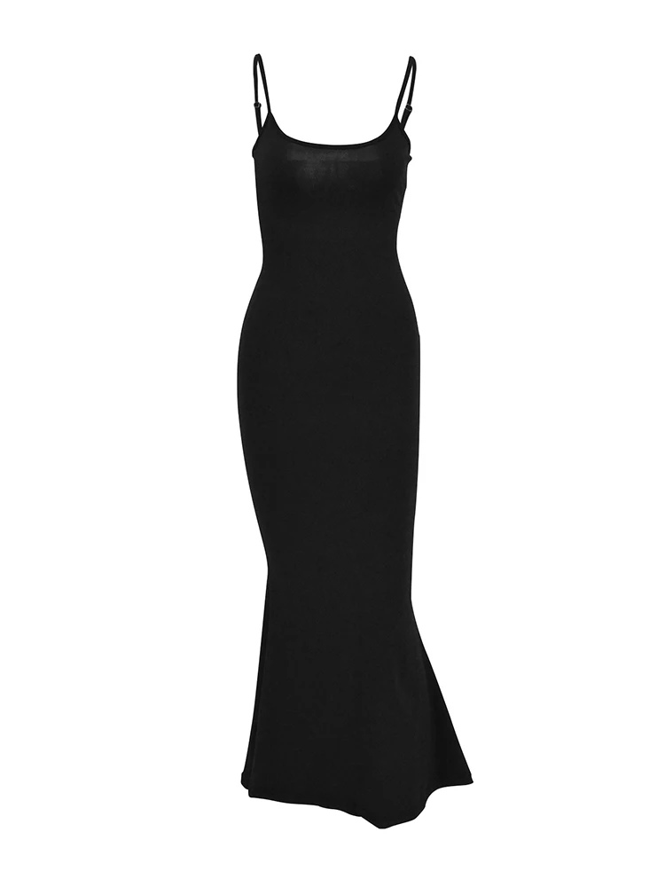 Sexy Black Maxi Dress For Women Casual Bodycon Solid A-LINE Dress Slim Streetwear Clubwear Fashion Elegant Party Female Dresses