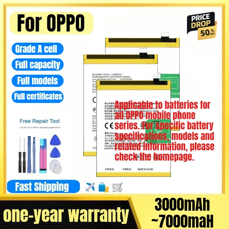 battery for OPPO FindX/X2Lite/Pro/X3Lite/Pro/Neo/X5/X6/X8/F1/F2/F3Plus/F5/Youth/mini/Lite/F7/Youth/F9/F11/Pro/Plus/F15/F17/Pro