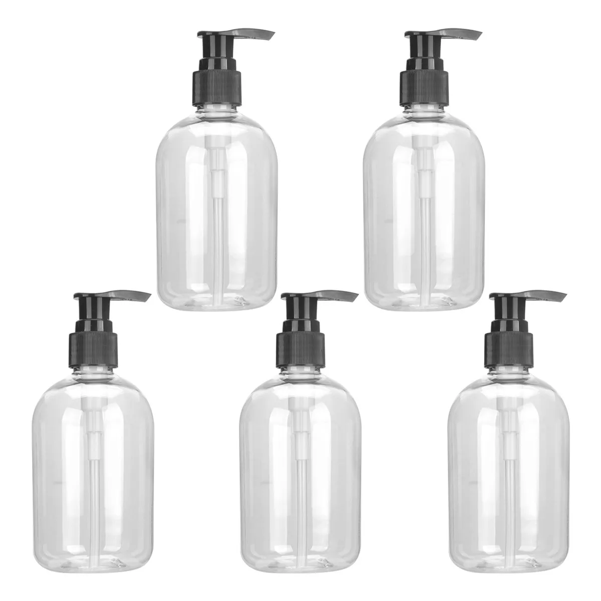 

5Pcs Liquid Soap Bottle Dispenser with Press Pump for Hand Gel Shampoo Lotion Container Bathroom Kitchen Home Use