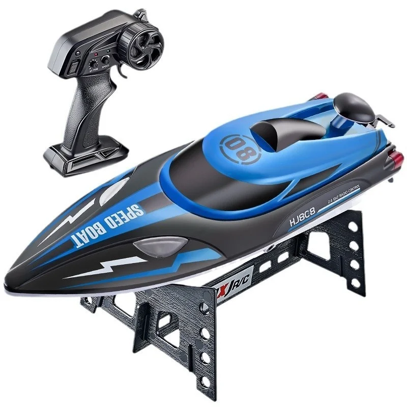 

100% genuine Hj808 High-Speed RC Boat 25km/H 2.4G Frequency Remote Control Speedboat with Light Water Toy Gift for Ages 14+