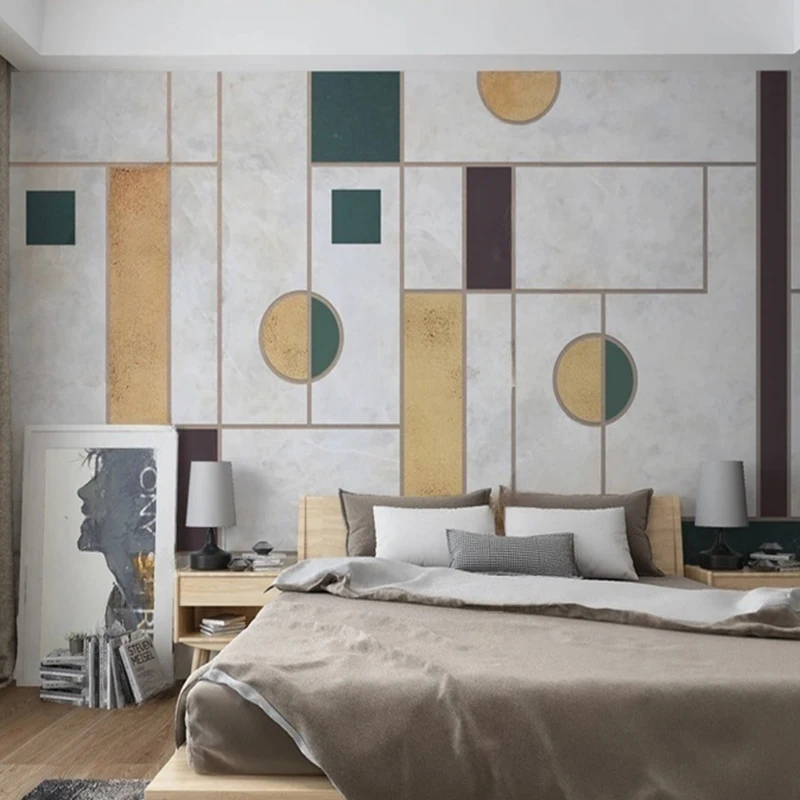 Modern Simple Custom Wallpaper Creative Abstract Geometric Marble Background Wall Mural For Living Room Bedroom Office Home Deco