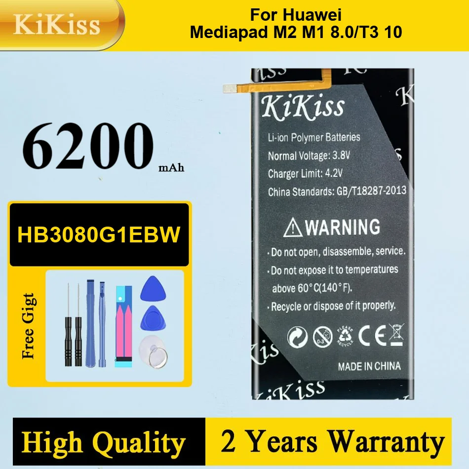

Battery 6200Mah For Huawei Mediapad M2 M1 8.0"M2-801L S8 701U Honor S8-701W T3 10 Ags-L09 Ags-W09 9.6 Lte