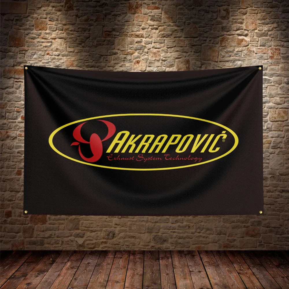 3x5 Ft Akrapovic Flag Polyester Printed Auto Parts Flags for Decor