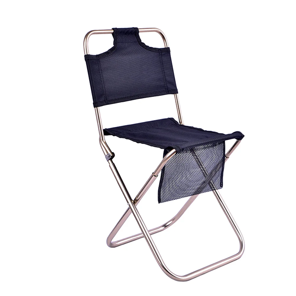 

Outdoor Folding Chair Black Portable Fishing Stool Lightweight Foldable Seat Compact Camping Chair for Travel Picnic Beach