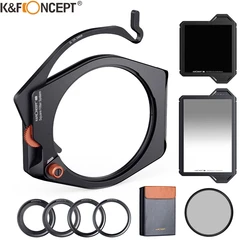 K&F Concept System Pro Square Filters CPL+ND1000+Soft Gradient GND8 Filter with 67mm 72mm 77mm 82mm Adapter Rings