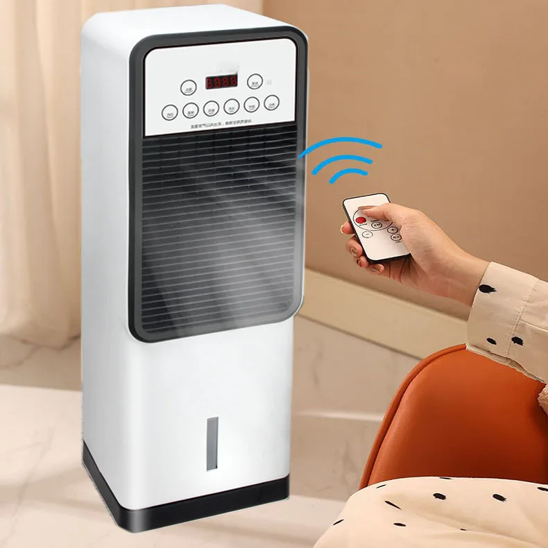 Evaporative Air Cooler, Water Cooling Fan with Remote Control, Household Mobile Air Conditioner Fan for Home Bedroom Office - view 2