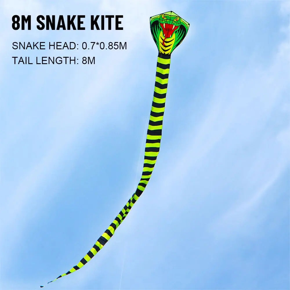 8/15m Large Beach Sports   Animal Wind Kites Snake Power Cobra Kite Outdoor Fun