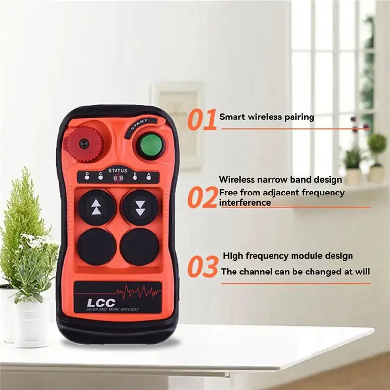 A52T 5X Q200 Industrial Remote Control 2-Button IP65, Wireless Controller For Overhead Crane Industrial AC-DC 12-24V