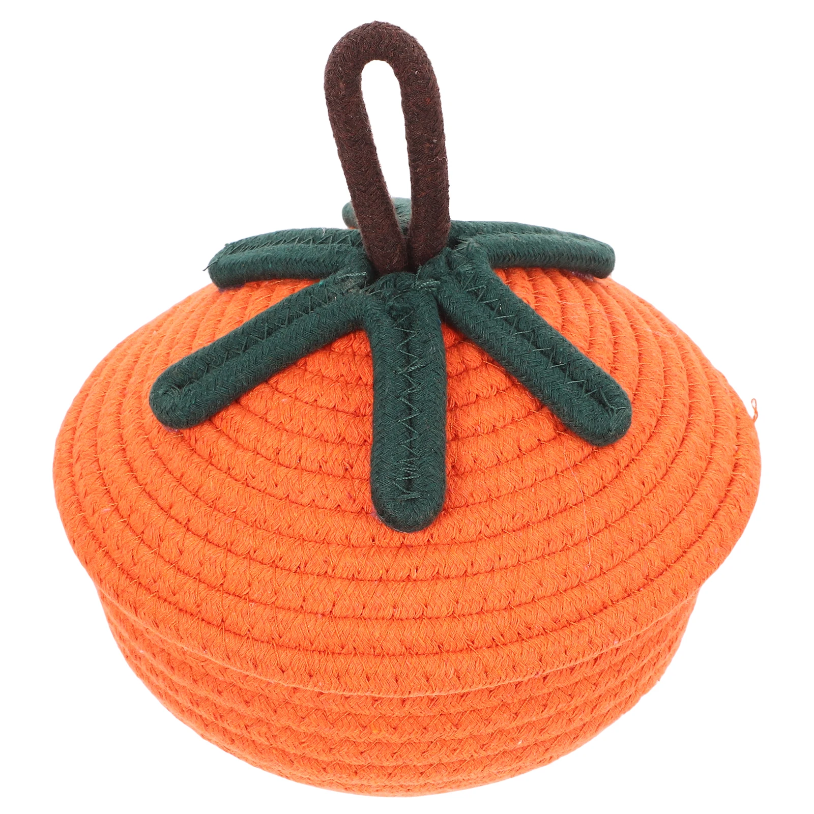 

Woven Basket Storage Bins Small Lidded Baskets Cotton Thread Fall Decorative Pumpkin Baskets Halloween Containers Craft