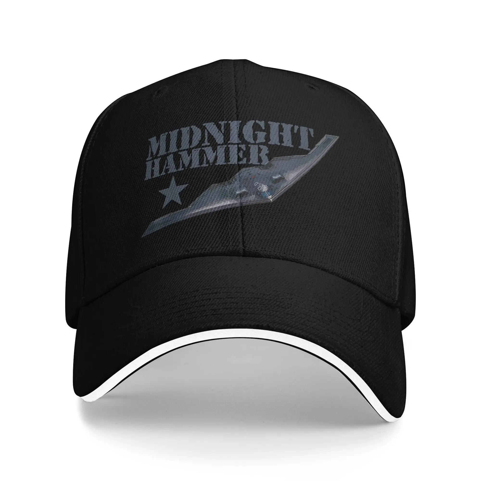 B 2 Stealth Jet Shirt Operation Midnight Hammer Baseball Cap Outdoor Gym Sun Trucker Hat Couple Women Fitted Baseball Caps