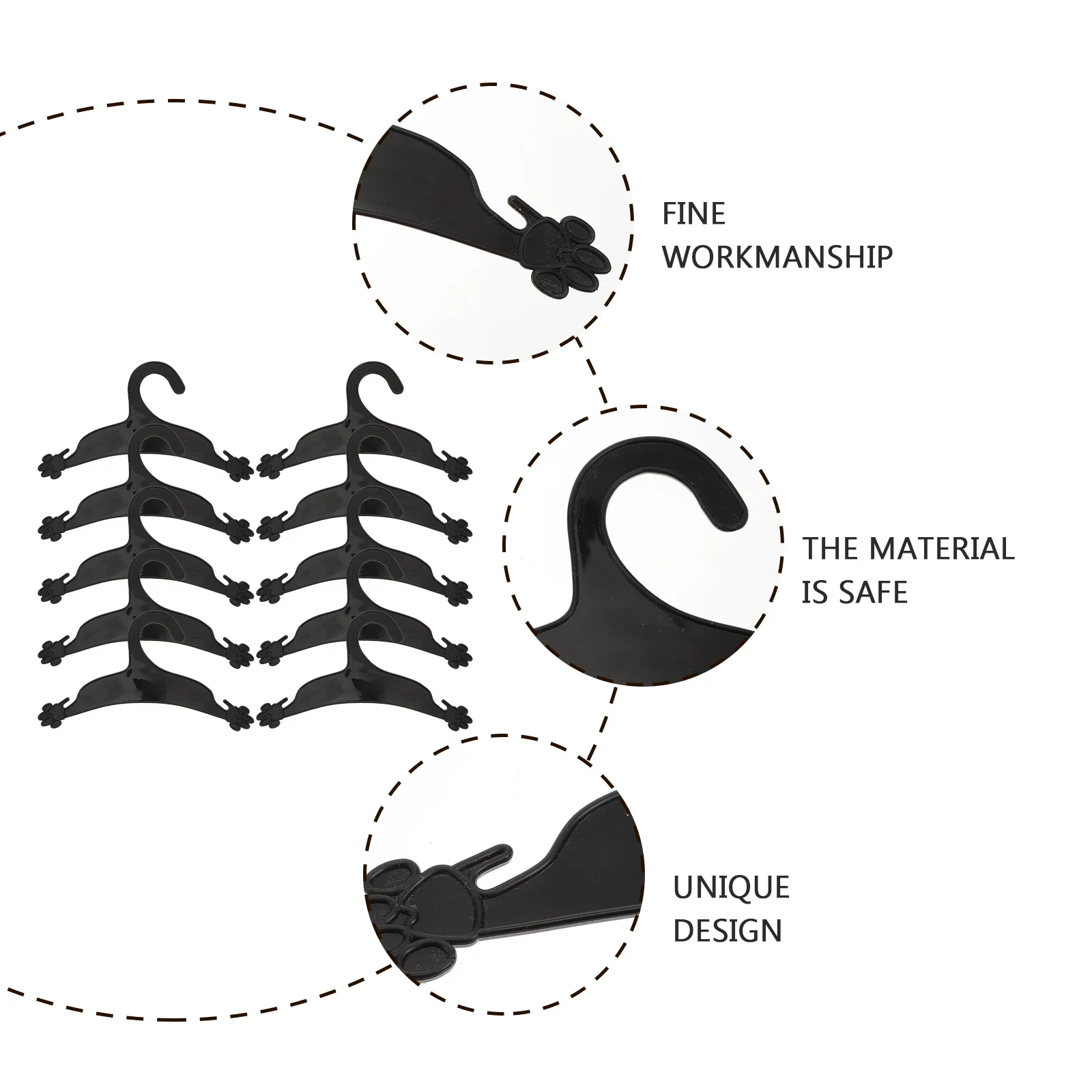 

10Pcs Mini Pet Hanger Pet Supply Windproof Anti-Slip Clothing Rack for Dogs Cats Lightweight Strong Dog Clothes Hanger