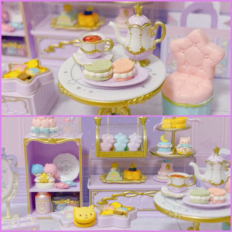 REMENT Little Twin Stars Sanrio Patisserie Etoile Miniature Food Play Blind Box Cake Shop Micro Scene Dollhouse Decoration